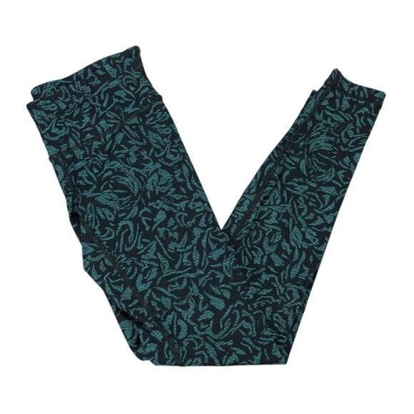 LULULEMON Wunder Under Low-Rise Tight Sz 4 Thrive Viridian Green Black - Picture 10 of 10